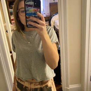 Free People soft casual grey tee-size xs